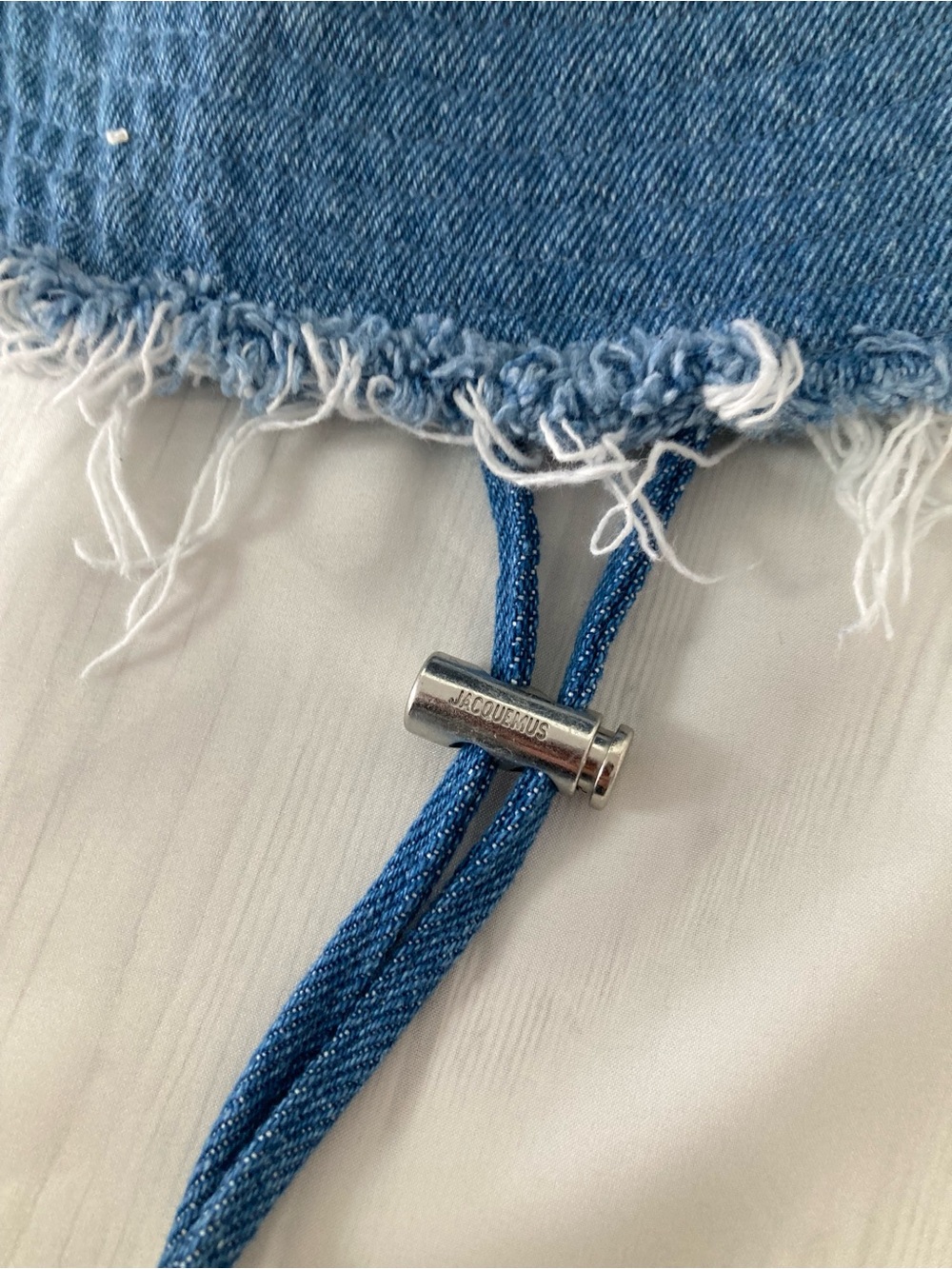 Jacquemus Denim Blue Frayed Bucket Hat - Picture 5 of 6